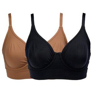 #1349 Rhonda Shear 2-pack Butterknit No Wire Underwire Bra 851-128